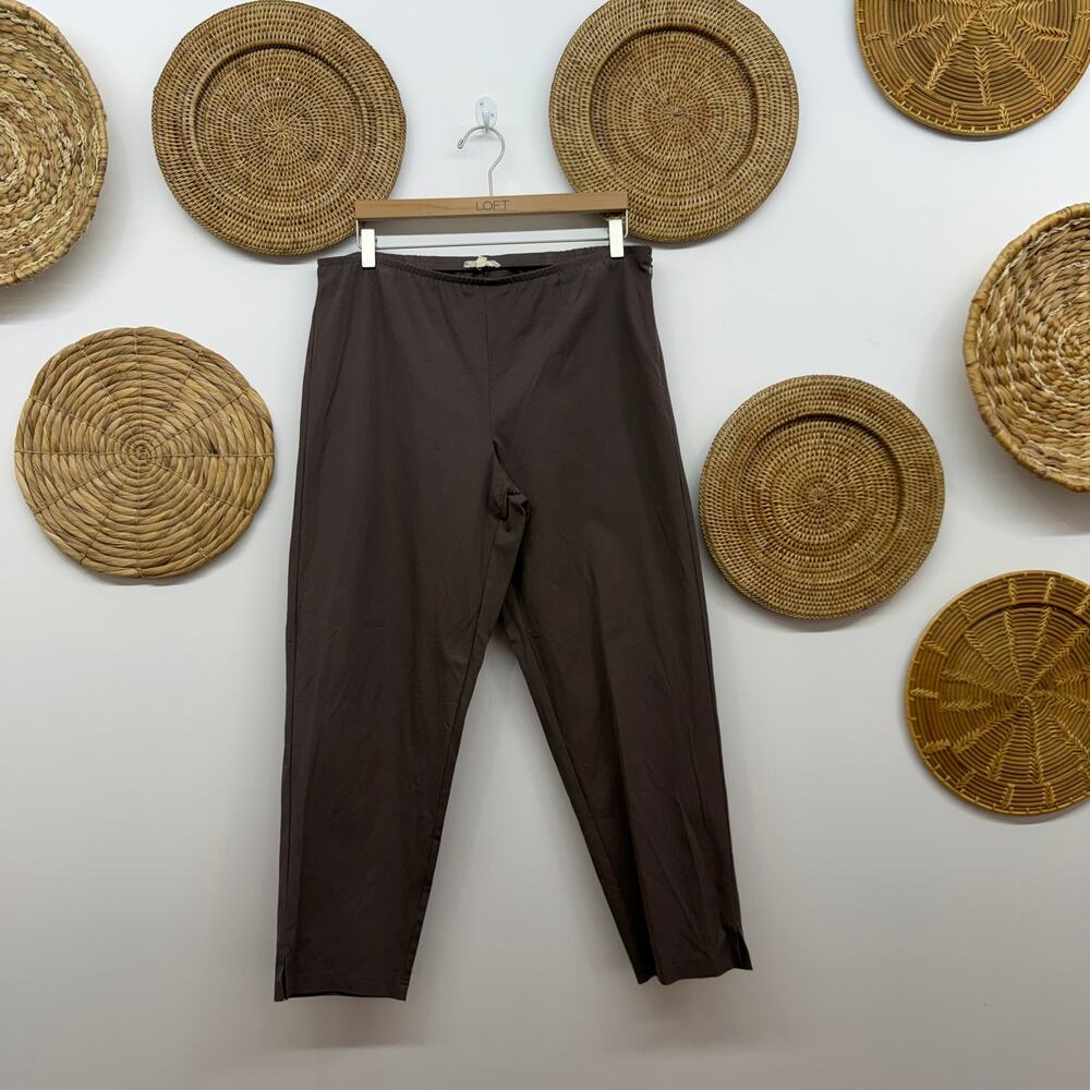 Eileen Fisher Brown Straight Leg Ankle Length Pants Large
